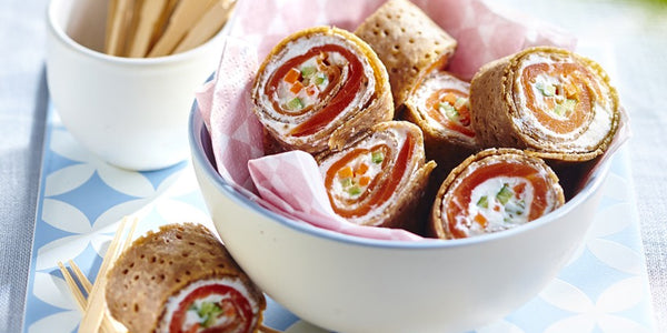 Buckwheat Crêpe Makis with smoked trout